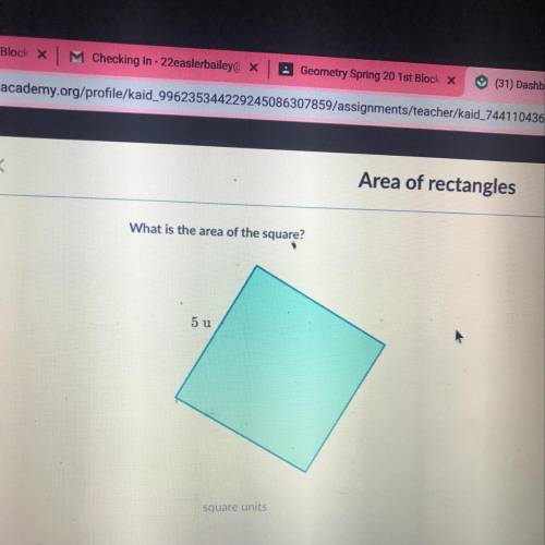What is the area of the square units