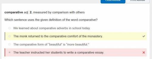Comparative adj. 2. measured by comparison with others Which sentence uses the given definition of t