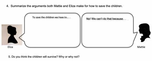 Summarize the arguments both Mattie and Eliza make for how to save the children.