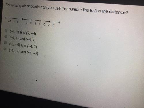 For which pair of point can you use this number line to find the distance
