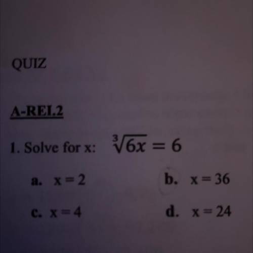Solve by looking for x