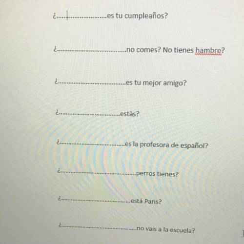 Yo I suck at spanish help? 20 POINTS