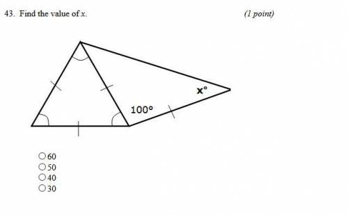 Please help me out. Only answer if u know.find the value of x.