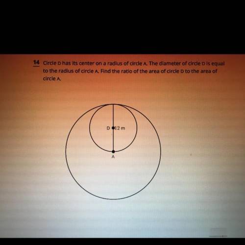 Circle D has its center on a radius of circle A. The diameter of circle D is equal to the radius of