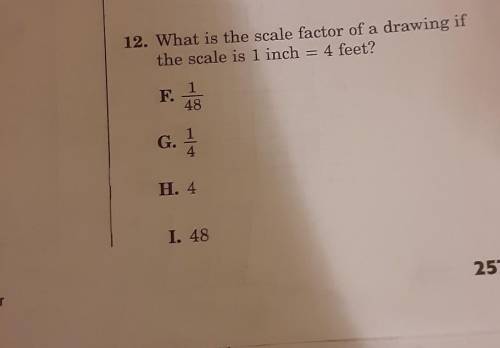 What is the scale factor of the drawing if the scale is 1 inch equals 4ft.