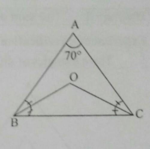 BO and OC are the bisector of angle B and angle C of the triangle ABC. Find BOC if BAC = 70 degrees.