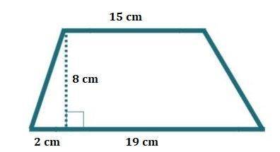 Find the area of the trapezoid by decomposing it into other shapes.  A)  140 cm2  B)  144 cm2  C)  1