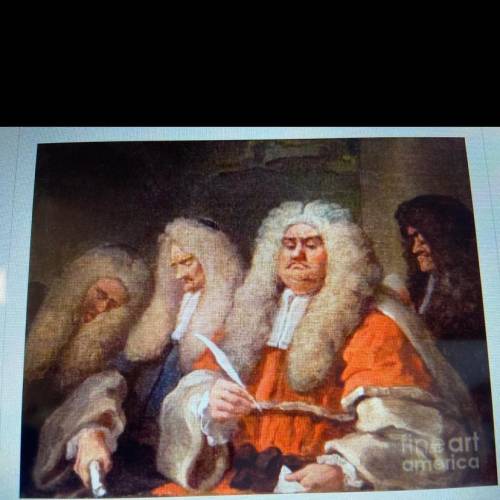 How does Hogarth depict the justice system in his painting