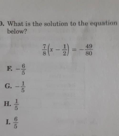 What is he solution to the equation below