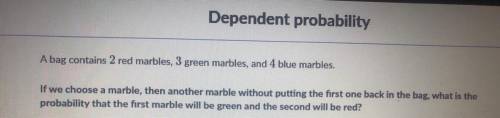 What is the probability that the first marble will be green and the second will be red