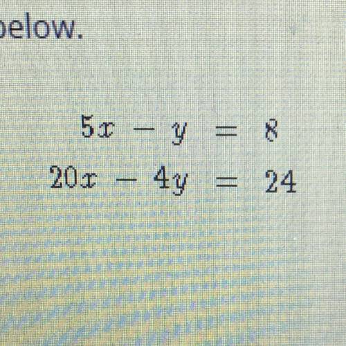 Describe the solution to the system of equations below. HALP