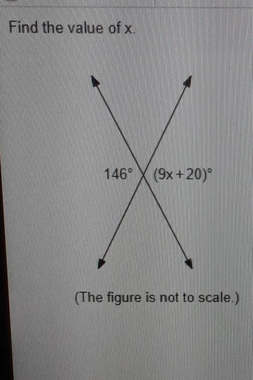 Find the value of x146° (9x + 20)°