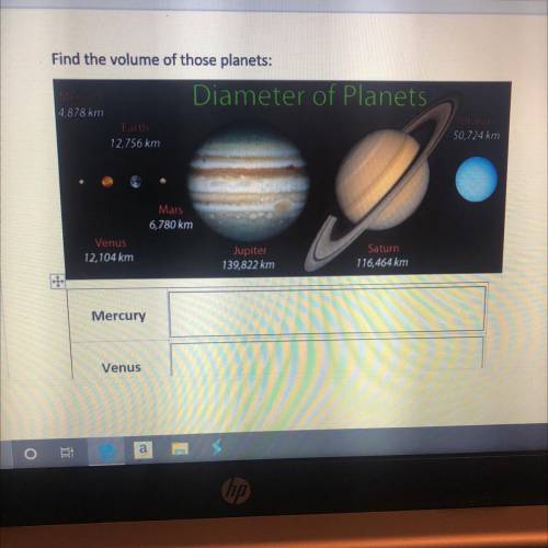 Who can help me find the volume of this planets ?