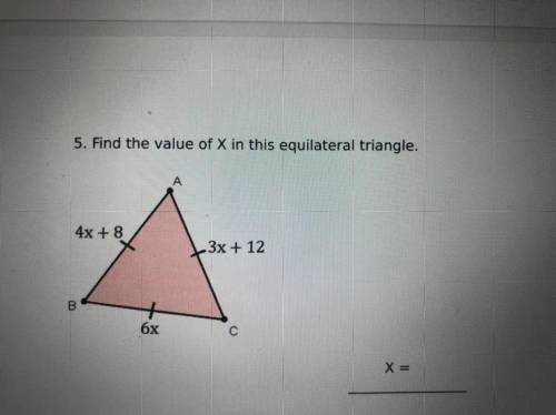 Find the value of X in this equilateral triangle.
