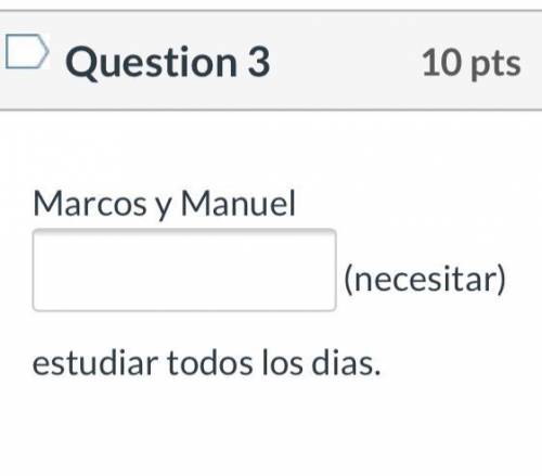 6TH GRADE SPANISH QUESTION 10 POINTS!!