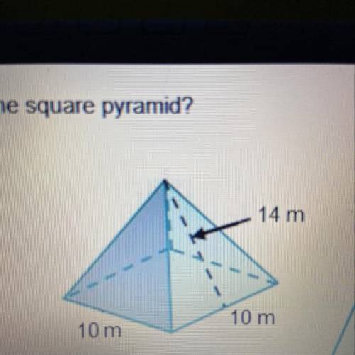 What is the total surface area of the square pyramid? A. 240 B. 280 C. 310 D. 380 I WILL GIVE BRAINL