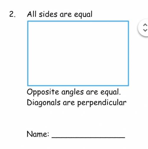 Which quadrilateral has All sides are equal Opposite angles are equal. Diagonals are perpendicular ?