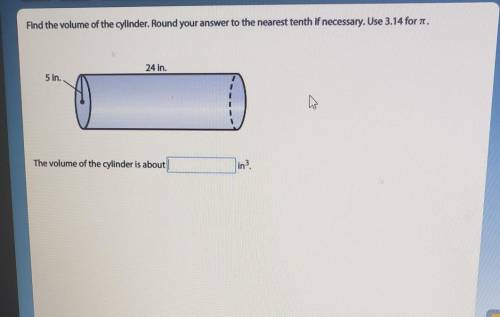 Find the volume of the cylinder. Round your answer to the nearest tenth if necessary. Use 3.14 for t