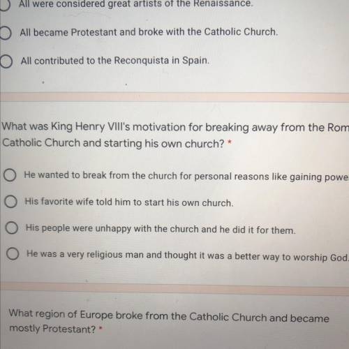 What was King Henry VIII's motivation for breaking away from the Roma Catholic Church and starting h