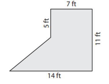 What is the area of the composite figure? a 100 ft.2 b 77 ft.2 c 98 ft.2 d 42 ft.2 please explain do