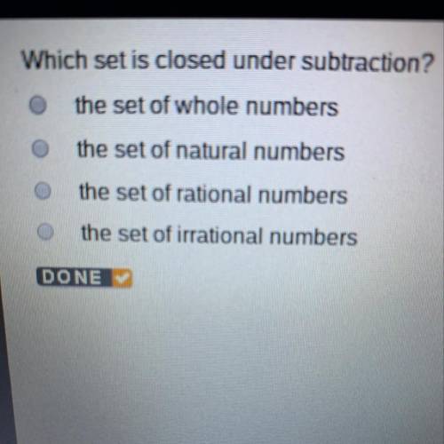 Which set is closed under subtraction?