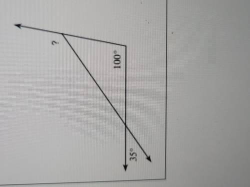 Find the value of the missing angle and explain how you arrived at your answer