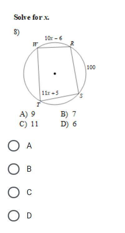 Solve for x. Pic attached