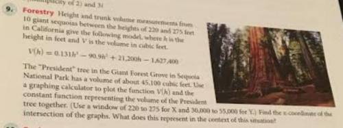 FORESTRY Height and trunk volume measurements from 10 giant sequoias between the heights of 220 and