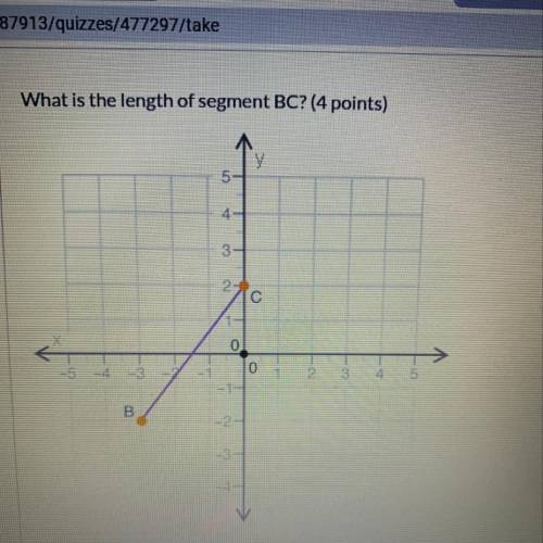 What is the length of segment BC please quick! 1.4 2.5 3.6 4.7
