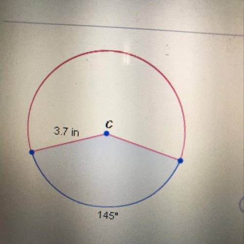 What is the approximate area of the shaded sector in the circle below?
