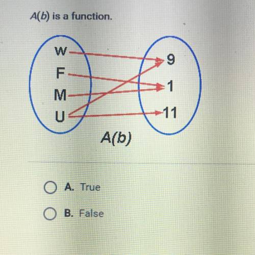 A(b) is a function True or false