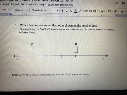 What fraction is point a and why. What fraction is point b and why