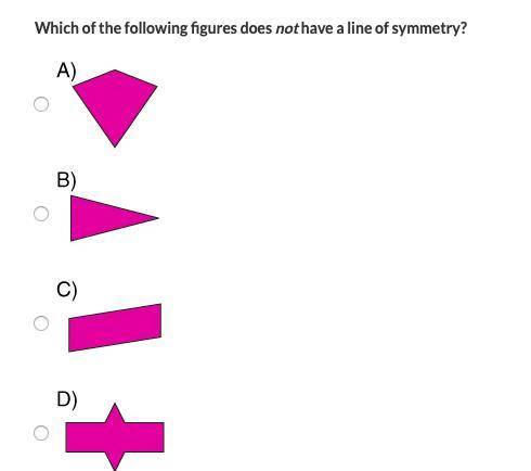 Which of the following figures does not have a line of symmetry?