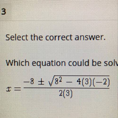 Which equation could be solved using this application