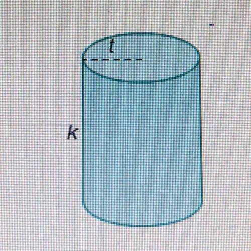Which equation represents the volume of a cone with the same base and height as the cylinder below?