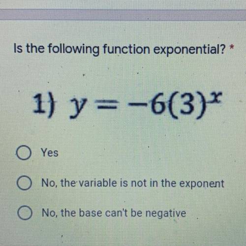 Is the following function exponential?