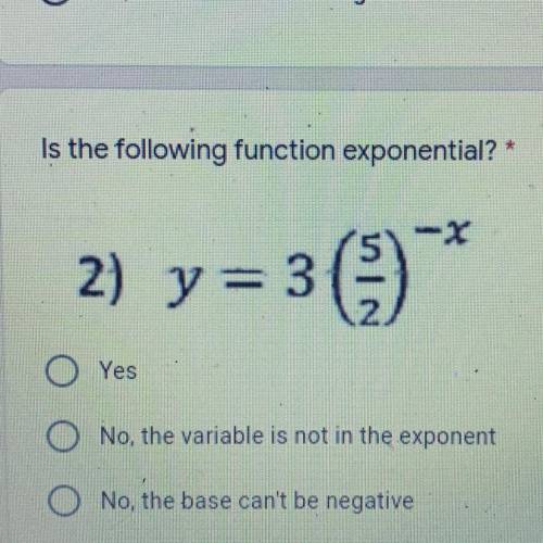 Is the following function exponential?