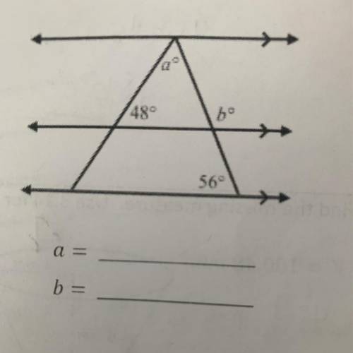 What are the values of a and b in the figure?