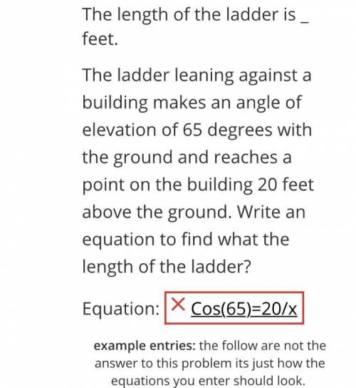 How would would you solve this along with the length of the ladder.