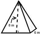 What is the total surface area of the square pyramid below? A square pyramid. The square base has si