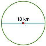 What is the circumference of the circle? (use 3.14 for pi) 28.26 km 56.52 km 56.55 km 113.04 km