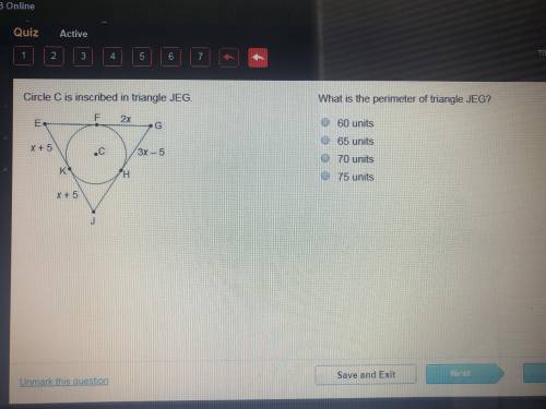 What is the perimeter of triangle JEG?