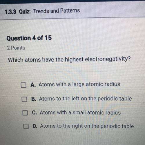 What atoms have the highest electronegativity