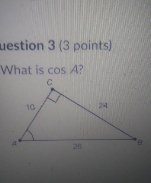What is cos A?24/1010/2424/2610/26