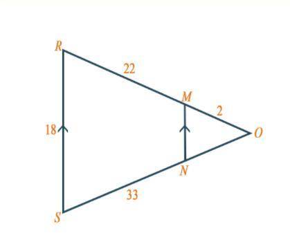 In the figure above, what is the perimeter of ΔMON ? Select one: A. 6.5 B. 8.0 C. 9.5 D. 10.5