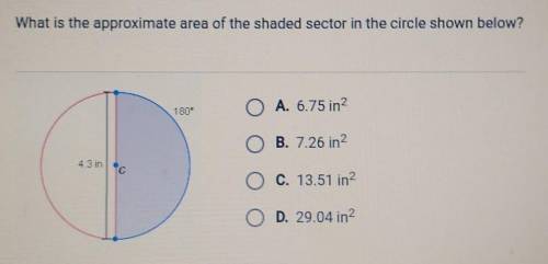 What is the approximate area of the shaded sector in the circle shown below