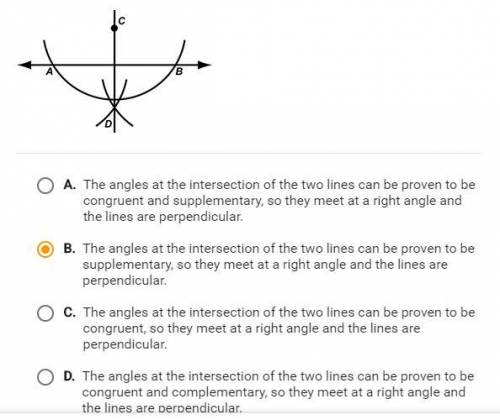 In the straightedge and compass construction of the perpendicular line below, how do you know that A