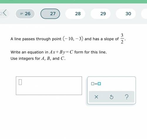 Help  Write an equation in Ax+By = C (Standard Form) Algebra 1...