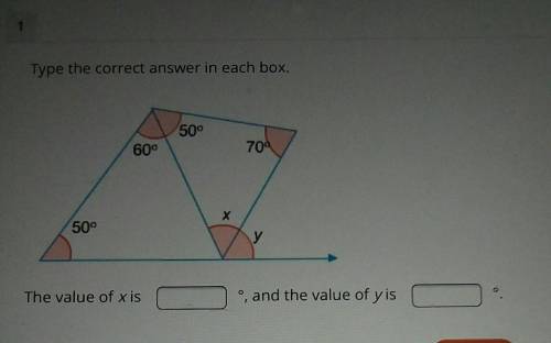 The value of x is ____ °,and the value of y is____ °. this is really confusing help please..