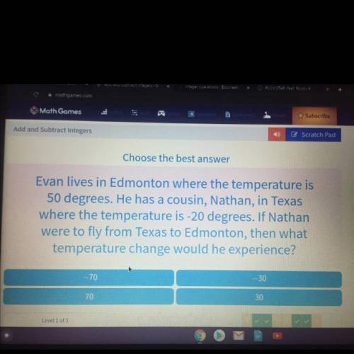 Evan lives in Edmonton where the temperature is 50 degrees. He has a cousin, Nathan, in Texas where
